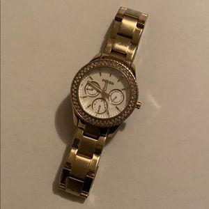 Gold Fossil Watch